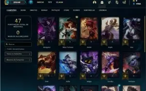 Conta Nivel 27 com 25 Champs, 12 Skins + 1350 RP Sobrando
