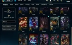 Conta Nivel 27 com 25 Champs, 12 Skins + 1350 RP Sobrando
