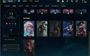 Conta Nivel 27 com 25 Champs, 12 Skins + 1350 RP Sobrando