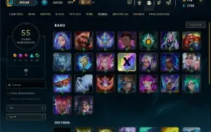 Ouro 1 com 30 Champs e 9 Skins +5 Fragmentos