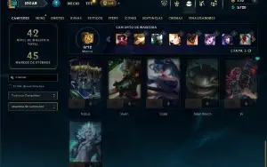Ouro 1 com 30 Champs e 9 Skins +5 Fragmentos