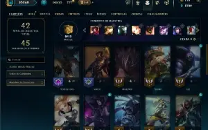 Ouro 1 com 30 Champs e 9 Skins +5 Fragmentos