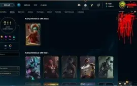 CONTA LOL + SKINS