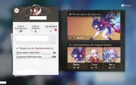 Conta Honkai: Star Rail AR 57 com Seele, Clara e Bailu