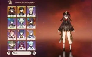 AR 42 Hu tao, zhongli, mona, keqing e espinha celestial