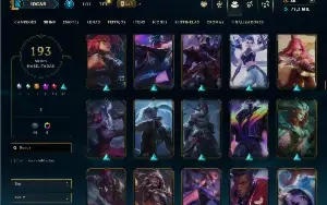 Unranked com TODOS os champs e 193 Skins ( JG / MID / TOP )