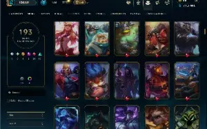 Unranked com TODOS os champs e 193 Skins ( JG / MID / TOP )