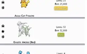 Conta Pokemon Deluge diversos shiny, incluindo shiny mewtwo
