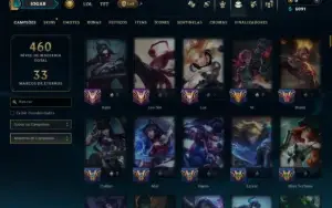 Unranked com 150 Champs e 93 Skins ( ADC / JG / SUP )