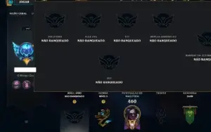Unranked com 150 Champs e 93 Skins ( ADC / JG / SUP )