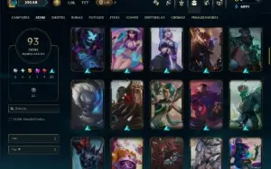 Unranked com 150 Champs e 93 Skins ( ADC / JG / SUP )