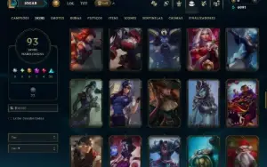 Unranked com 150 Champs e 93 Skins ( ADC / JG / SUP )