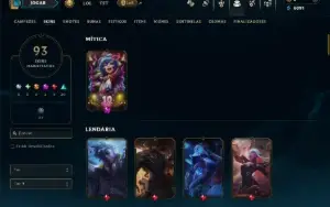 Unranked com 150 Champs e 93 Skins ( ADC / JG / SUP )