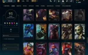 Unranked com 150 Champs e 93 Skins ( ADC / JG / SUP )