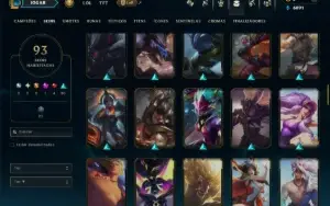 Unranked com 150 Champs e 93 Skins ( ADC / JG / SUP )