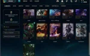 Conta platina 4 com 63% de Win rate, 2 skins e 21 champs