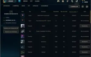 Conta platina 4 com 63% de Win rate, 2 skins e 21 champs