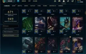 Conta prata 2 com TODOS os champs e 219 Skins + 6 Vitoriosas