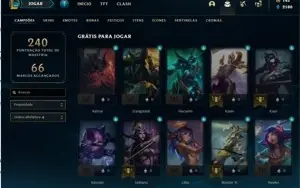 conta  lol  86 skins
