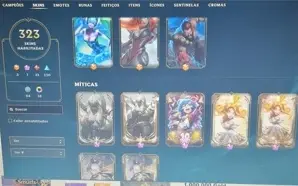 vendo conta League of Legends 323 skin