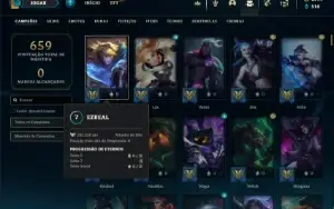 Conta ouro 4 com TODOS os champs e 390 Skins ( ADC / SUP )