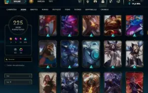 Esmeralda 4 com TODOS os champs e 225 Skins ( Nivel 516 )