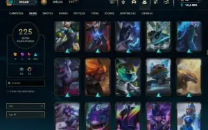 Esmeralda 4 com TODOS os champs e 225 Skins ( Nivel 516 )