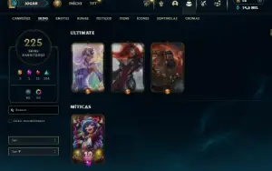 Esmeralda 4 com TODOS os champs e 225 Skins ( Nivel 516 )