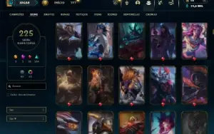 Esmeralda 4 com TODOS os champs e 225 Skins ( Nivel 516 )