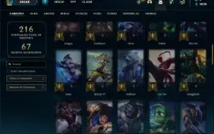 Conta Unranked com 65 Champs e 33 Skins + 9 Cromas