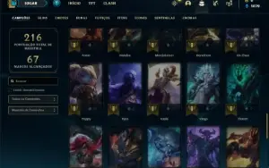 Conta Unranked com 65 Champs e 33 Skins + 9 Cromas