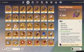 Conta Genshin Impact Ar 55, Zhongli, Shogun, Klee e +