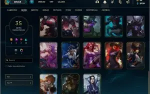 Conta bronze 4 com 62 champs e 35 skins (Mais de 200 jogos)