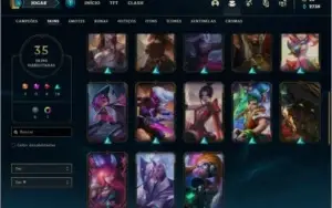 Conta bronze 4 com 62 champs e 35 skins (Mais de 200 jogos)