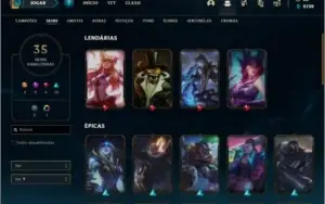 Conta bronze 4 com 62 champs e 35 skins (Mais de 200 jogos)