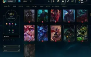 Unranked com TODOS os champs e 185 Skins ( ADC / MID )