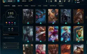 Unranked com TODOS os champs e 185 Skins ( ADC / MID )
