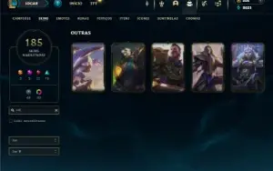 Unranked com TODOS os champs e 185 Skins ( ADC / MID )
