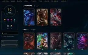 Conta league of legends diamante 2 (faltando só 18 champs)