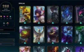 Conta nv 172 - Elo: Ouro - 288 skins - 13 k EA