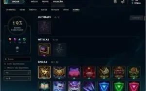Conta League of Legends 362 SKINS