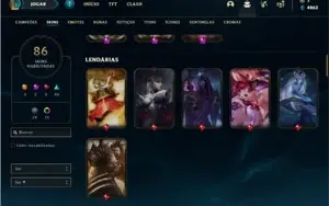 Conta prata 3 com 128 Champs e 86 Skins + 2 Prestigios