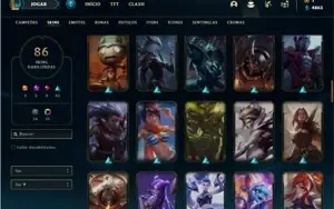 Conta prata 3 com 128 Champs e 86 Skins + 2 Prestigios