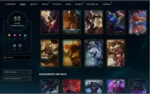 ACC lol Plat-V 107 Champs e 52 Skins lvl 86