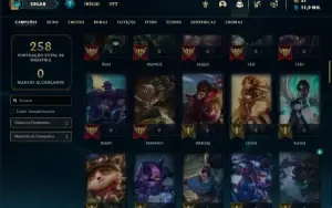Conta bronze 3 com 90 Champs e 34 Skins + 3 Fragmentos