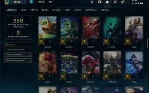 Conta bronze 3 com 90 Champs e 34 Skins + 3 Fragmentos