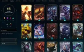 Vendo conta de lol que terminou a Season D1 70 skins