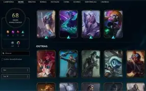Vendo conta de lol que terminou a Season D1 70 skins