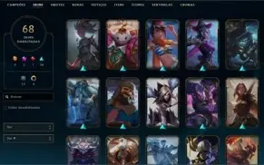 Vendo conta de lol que terminou a Season D1 70 skins
