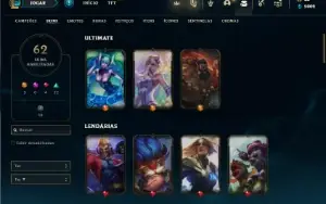 Conta Unranked com 66 Champs e 62 Skins ( MAIN SUP / ADC )